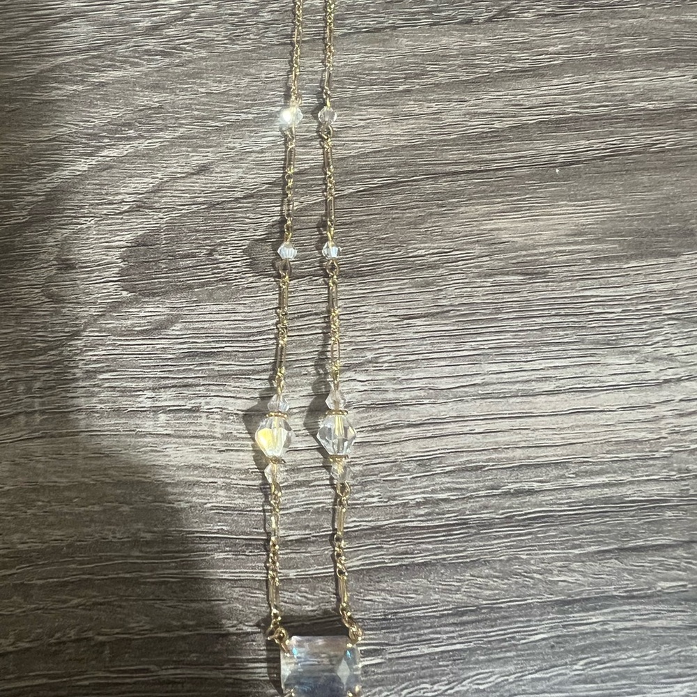 Melania Clara Necklace 
Gold and clear